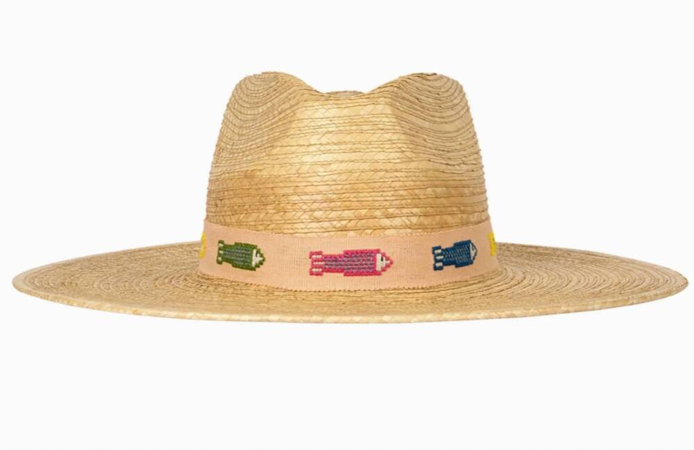 NEW SUNSHINE TIENDA women's colorful fin palm hat in blush